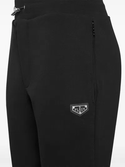 Philipp Plein Logo-patch Drawstring Track Pants In Black
