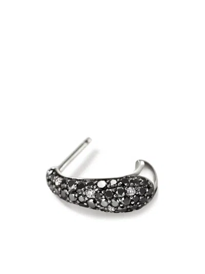 John Hardy Surf J Diamond Hoop Earrings In Silver
