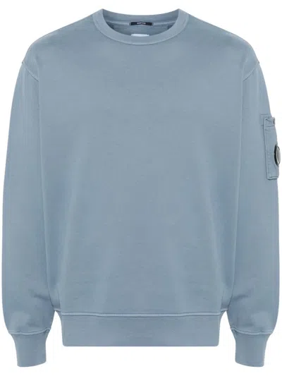 C.p. Company C.p.company Lens Detailed Sweatshirt In Blue