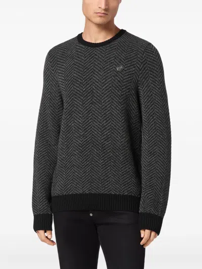 Philipp Plein Long Sleeve Sweatshirt In Grey