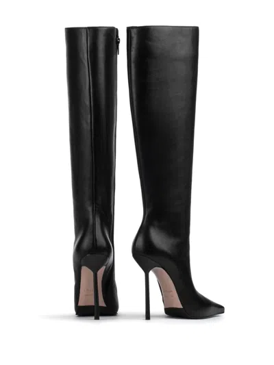 Le Silla Bella 120mm Pointed-toe Leather Boots In Black