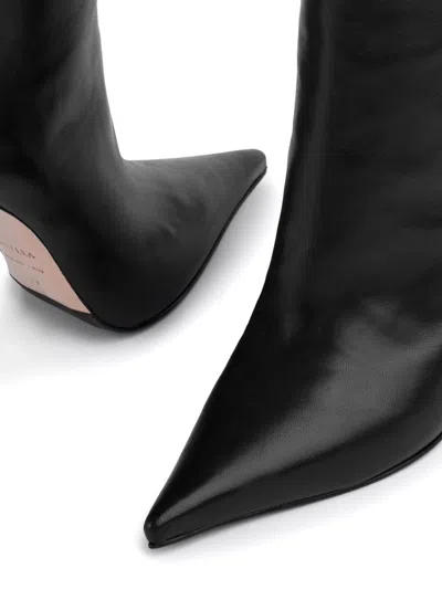 Le Silla Bella 120mm Pointed-toe Leather Boots In Black
