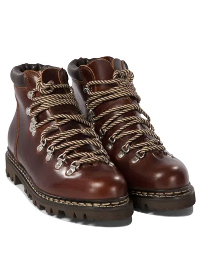 Paraboot Round Toe Hiking Boots In Black