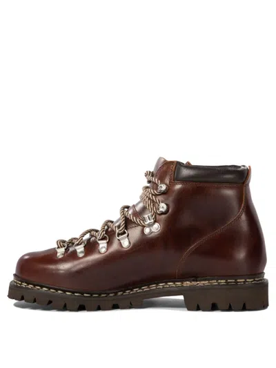 Paraboot Round Toe Hiking Boots In Black