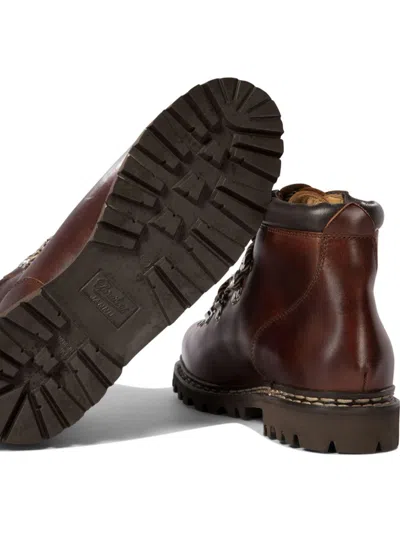 Paraboot Round Toe Hiking Boots In Black