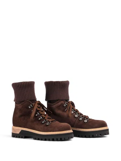 Le Silla St. Moritz 40m Suede Ankle Boots In Brown