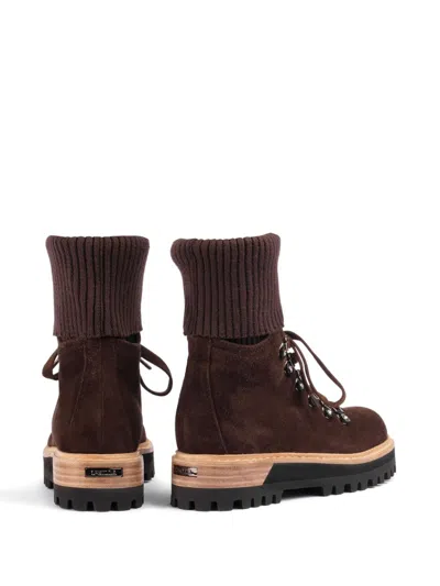 Le Silla St. Moritz 40m Suede Ankle Boots In Brown