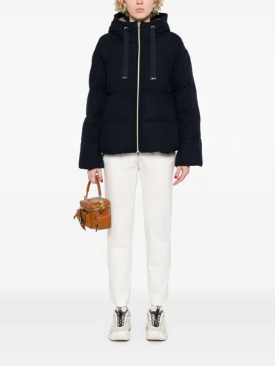 Herno Navy Ultralight Bomber Jacket In Blue