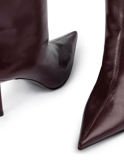 Le Silla Bella 120mm Pointed-toe Leather Boots In Red