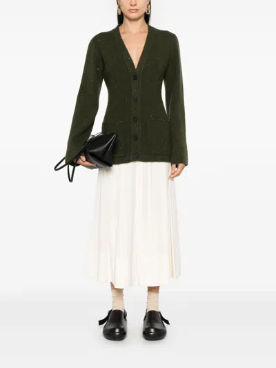 Fabiana Filippi Sequin-embellished Cardigan In Green