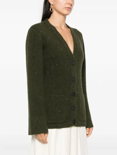 Fabiana Filippi Sequin-embellished Cardigan In Green