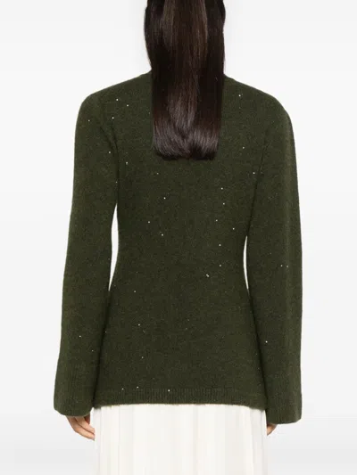 Fabiana Filippi Sequin-embellished Cardigan In Green