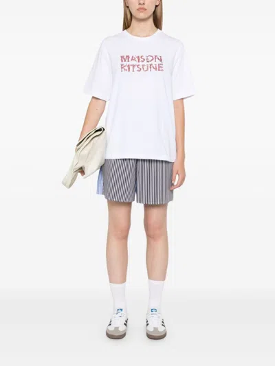 Maison Kitsuné Maison Kitsune Woodland Alphabet T Shirt In White