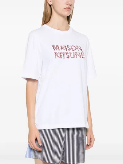 Maison Kitsuné Maison Kitsune Woodland Alphabet T Shirt In White