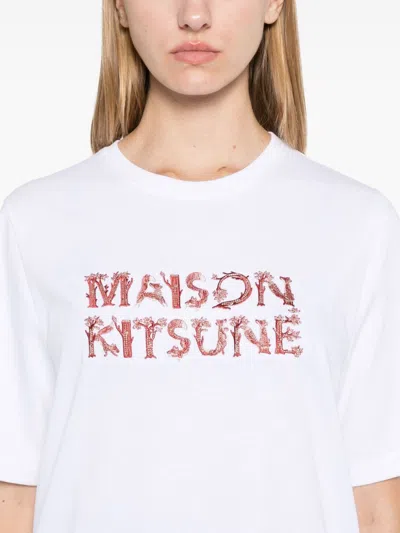 Maison Kitsuné Maison Kitsune Woodland Alphabet T Shirt In White