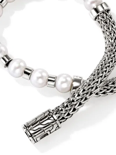 Shop John Hardy Jh Essential Pearl Bracelet In Silver