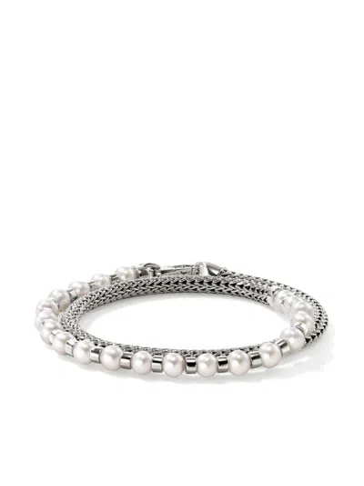 John Hardy Jh Essential Wrap Pearl Bracelet In Silver