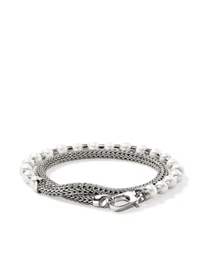 John Hardy Jh Essential Wrap Pearl Bracelet In Silver