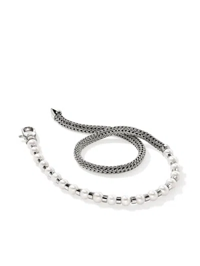 John Hardy Jh Essential Wrap Pearl Bracelet In Silver