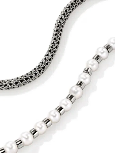John Hardy Jh Essential Wrap Pearl Bracelet In Silver