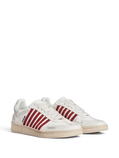 Dsquared2 Distressed Boxer Low-top Sneakers In White