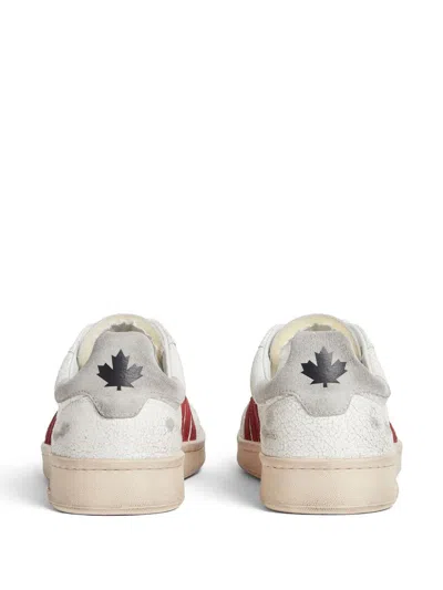 Dsquared2 Distressed Boxer Low-top Sneakers In White