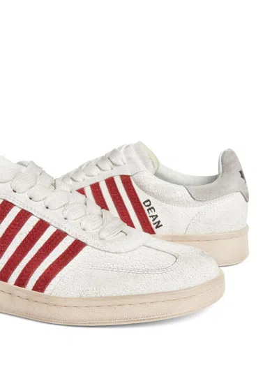 Dsquared2 Distressed Boxer Low-top Sneakers In White