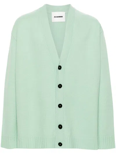 Shop Jil Sander Wool Cardigan In Green