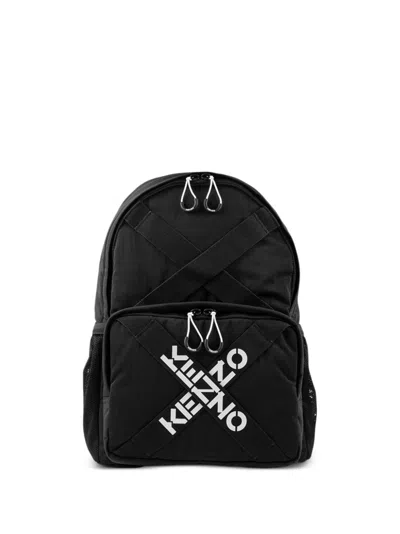 Shop Kenzo Sport Logo-print Backpack In Black