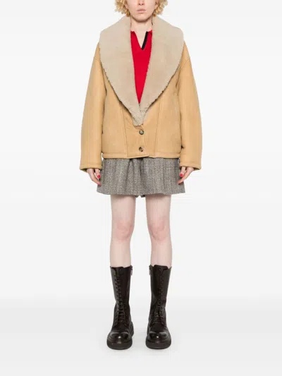 Golden Goose Women's Luxurious 100% Leather Jacket In Neutrals