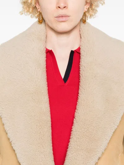 Golden Goose Women's Luxurious 100% Leather Jacket In Neutrals