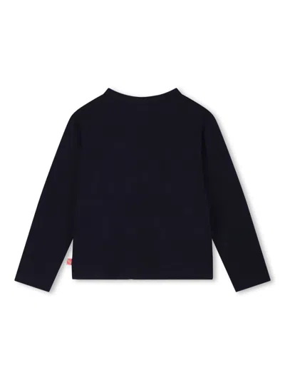 Billieblush Glitter-embellished Cotton T-shirt In Blue