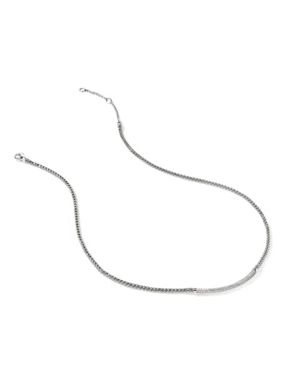 Shop John Hardy Jh Essential Diamond Necklace In Silver