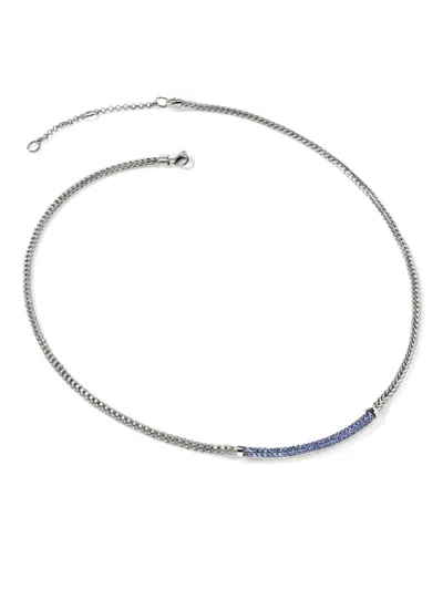John Hardy Jh Essential Sapphire Necklace In Silver