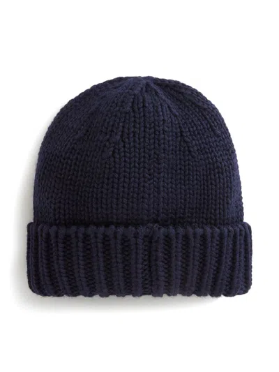 Woolrich Logo-embroidered Beanie In Blue