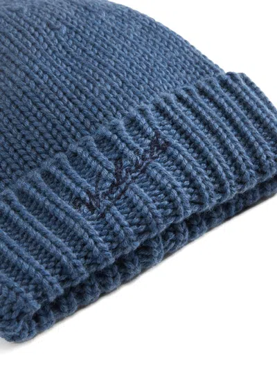 Woolrich Logo-embroidered Beanie In Blue