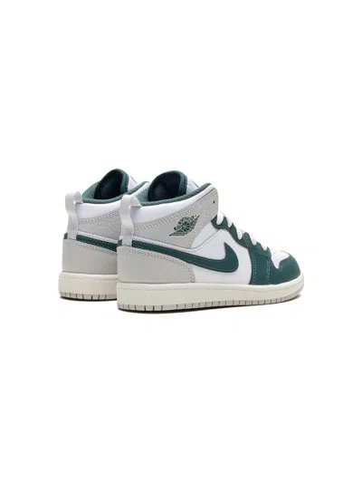 Jordan 1 Mid Se "green" Sneakers In White