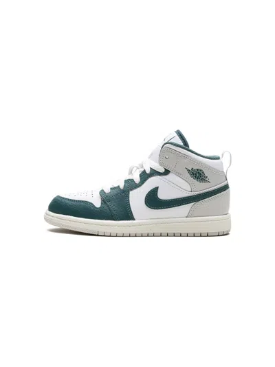 Jordan 1 Mid Se "green" Sneakers In White