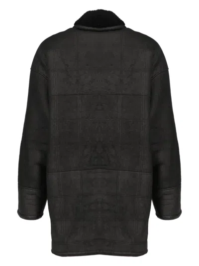 Pre-owned Valentino 1980s Shearling Coat In Black