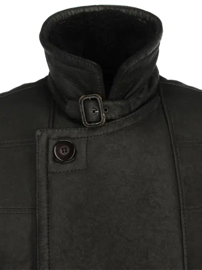 Pre-owned Valentino 1980s Shearling Coat In Black