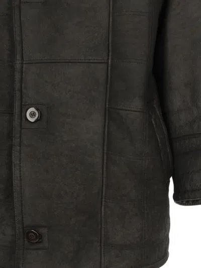 Pre-owned Valentino 1980s Shearling Coat In Black