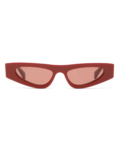 Shop Gucci Cat-eye Frame Sunglasses In Red