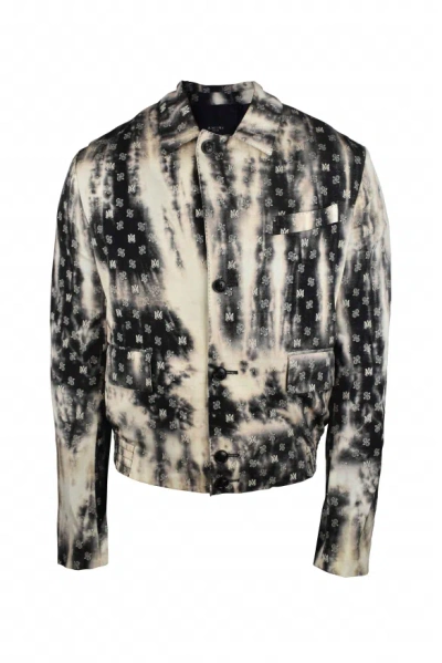 Amiri Monogrammed Wool Blend Jacket With Button Closure