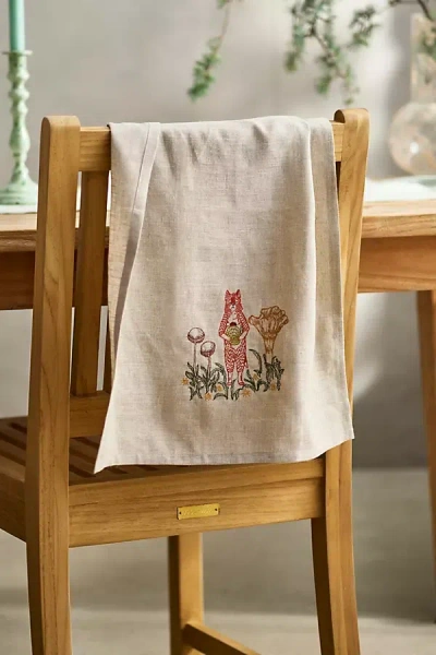 Terrain Coral & Tusk Mushroom Fox Dish Towel In Multicolor