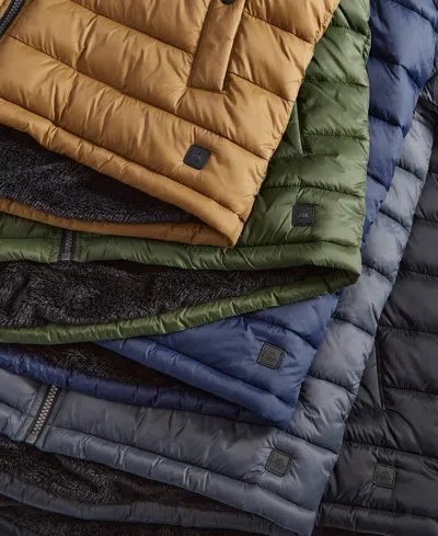 Hawke & Co. Men's Sherpa Lined Hooded Puffer Jacket In Dark Forest