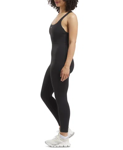 Reebok Women's Strappy-back Sleeveless 7/8 Bodysuit In Black