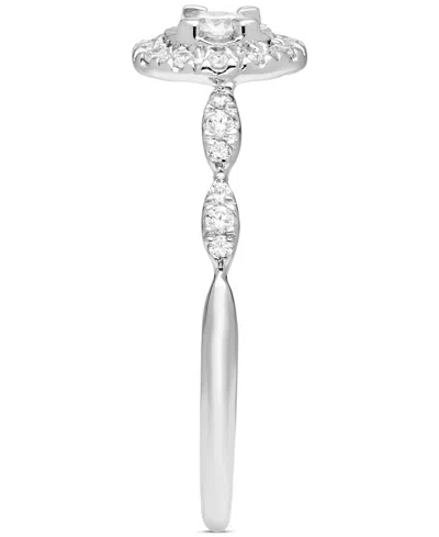 Macy's Diamond Halo Engagement Ring (1/4 Ct. T.w.) In 14k White Gold In White Gold