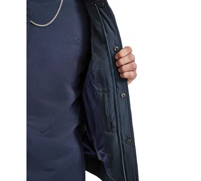 Champion Men's Retro Quilted Logo Bomber Jacket In Navy,white