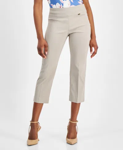 Inc International Concepts Women's Petite Tummy-control Pull-on Capri Pants, Created For Macy's In Summer Straw