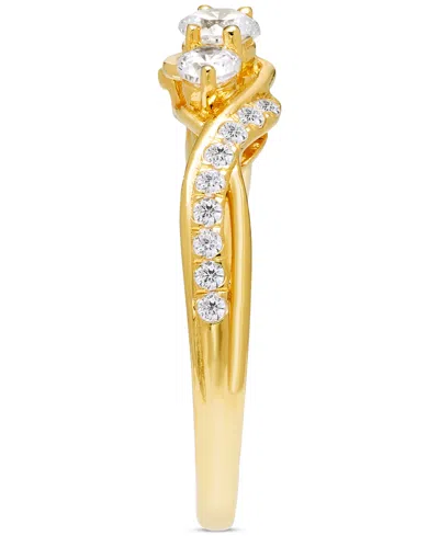 Macy's Diamond Three Stone Twist Engagement Ring (1/2 Ct. T.w.) In 14k Gold In Yellow Gold